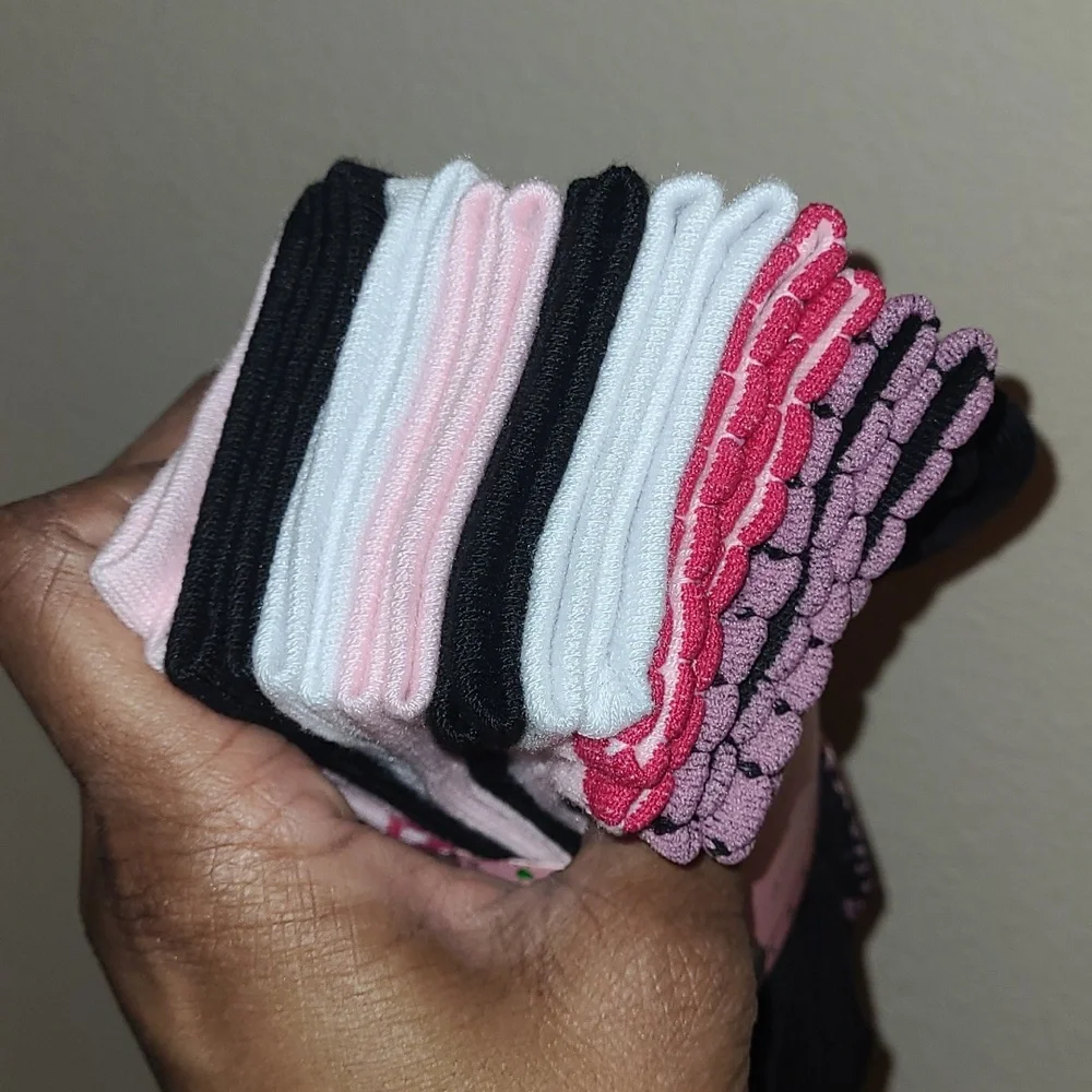 Juicy Couture Black, Pink & White Socks - 8 Pairs